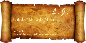 Labáth Júlia névjegykártya